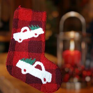 Farm Truck Carpet Bag Stocking - Christmas Tree